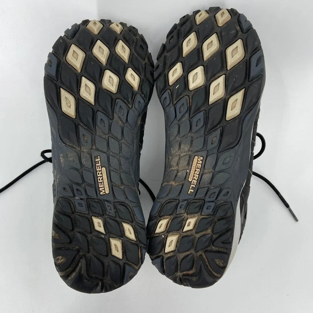 Merrell Lulea Mid Waterproof Shoes Hiking Lace Up Sneakers Leather Black Gray 10